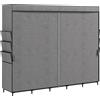 HOMCOM Armadio in tela con 5 aste, 5 ripiani e 6 tasche, 212x45x167 cm, grigio | Aosom Italy