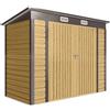 Outsunny Capanno porta attrezzi con 2 prese d'aria e chiavistello, 249x121x183 cm, Color rovere | Aosom Italy