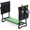 Relaxdays Panca Inginocchiatoio da Giardino, Pieghevole, Imbottitura per Ginocchia, Fino a 150 kg, Tasche, Nero Verde