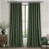 QJmydeco Tende oscuranti con linguetta posteriore, colore verde oliva scuro, lunghezza 300 cm, set di 2 pannelli per soggiorno e camera da letto, tasca per asta/blocco della luce, extra lunghe