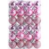 SECALIFE 24 Pezzi Palline di Natale da 30 mm Decorazioni Infrangibili Palline per Albero di Natale Mini Palline da Appendere per Albero di Natale Vacanze Matrimonio Festa Ornamenti, Rosa