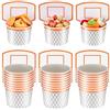 APLZGMG Set di 24 bicchieri per snack a forma di canestro da basket, in carta, per feste di basket, usa e getta, per feste per bambini, decorazioni per feste a tema basket