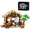FunBuild Set di costruzione della Natività di Gesù con luci, 1000 blocchi di presepe compatibili con Lego, Sacra Famiglia e animali, Grande Pasqua, cristiano, regalo di compleanno per bambini adulti
