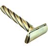 Parker Safety Razor Parker Flight - Rasoio di sicurezza a doppio bordo, 3 pezzi, 5 lame | La struttura in tre pezzi in ottone offre un equilibrio durevole e un cambio di lama dritto in avanti