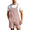 Generisch Salopette da uomo a righe, classica, vintage, corta, casual, da lavoro, vestibilità larga, con tasche, streetwear, estivi, bretelle regolabili, pantaloni tradizionali