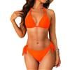 Aqua Eve Bikini da donna con scollo all'americana - Costume da bagno a due pezzi con cravatta a triangolo 2025 Costumi da bagno carino, Arancione fosforescente, M