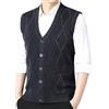 Cexiakong Gilet lavorato a maglia da uomo, senza maniche, con scollo a V, in cotone, maglione aperto sul davanti da uomo, gilet lavorato a maglia, casual, tinta unita, XL
