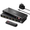 AVIDGRAM Switch HDMI a 4 porte 4K 120Hz, Switcher HDMI 2.1 4 in 1 out 8K 60Hz con estrattore audio Toslink 3,5 mm e telecomando, 16 modalità EDID, HDCP 2.3, HDR10, VRR, ALLM, QFT, CEC