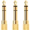 Leloco Adattatore jack da 6,5 mm maschio a 3,5 mm femmina 3 pezzi, adattatore audio Aux, jack adattatore 3 5 jack a 6 3 jack per tastiera, cuffie, altoparlanti, chitarra, ecc