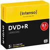 Intenso - DVD vergini DVD+R Double Layer, 8,5 GB, velocità 2,4x, con custodia, confezione da 5