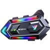 NXPGKEA Motorcycle Helmet Speakers, Waterproof Motorbike Helmet Intercom Communication System Bluetooth Headset Helmet Headphone Hi-Fi/IPX6 All Helmet 1000mAh 300m Music Sharing GPS with Soft Mic RGB