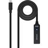 Nano Cable 10.01.1311 - Cavo USB 3.2 prolunga con amplificatore tipo C/M-C/H, 5 m, nero