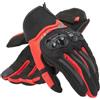 DAINESE - Mig 3 Air Gloves, Guanti Moto Estivi, Tessuto Ventilato, Protezioni sulle Nocche, Touch Screen, Man, Nero/Rosso Lava, XXL