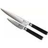 Shun KAI Shun Classic set di coltelli da cucina giapponesi 2 pezzi - Coltello multiuso lunghezza lama 15 cm + Coltello da officina lunghezza lama 9 cm - Coltelli damascati 32 strati VG MAX Core - 61 (±1)