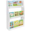 Relaxdays Libreria, 3 ripiani aperti, libreria per bambini, HxLxP: 90 x 60 x 20 cm, scaffale giocattoli, bianco/naturale