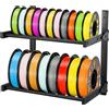 VEVOR Supporto di Stoccaggio per Filamenti 3D da 445 x 290 x 425 mm Ripiano per Filamento per Stampante 3D a Parete a 2 Livelli con Ruote, Filamenti Organizzati per Ufficio e Officina, Nero