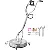 VEVOR Idropulitrice per Superfici in Acciaio Inossidabile con 4 Ruote, 275,8 Bar Max, Connettore Rapido da 3/8, 2 Ugelli di Spruzzo, Doppia Impugnatura, per Cemento, Patio, Marciapiede 535 mm