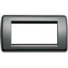 Vimar 16754.11 Idea placca Rondò 4 moduli, 14.8x8.2x0.9cm, nero