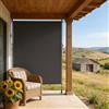 UISEBRT Tenda da sole verticale con manovella senza foratura, 150 x 310 cm, tenda da sole verticale, allungabile e oscurante e impermeabile, tenda parasole, protezione dal vento, grigio scuro