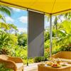 UISEBRT Tenda da sole verticale con manovella senza foratura, 120 x 310 cm, tenda da sole verticale, allungabile e oscurante e impermeabile, tenda parasole, protezione dal vento, grigio scuro