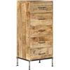 vidaXL Cassettiera 45x35x106 cm in Legno Massello di Mango