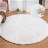 ORINOVA Tappeto Rotondo Bianco 240 cm Salotto Grande Camera da Letto Morbido Tappeto Lavabile Moderno