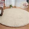 ORINOVA Tappeto Rotondo Beige 240 cm Salotto Grande Camera da Letto Morbido Tappeto Lavabile Moderno