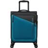 American Tourister DASH AMERICANO TORISTER DAMING - Spinner S, bagagli a mano espandibile, 55 cm, 39/46 L, nero/blu (nero/blu)