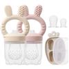 KIAANS Ciuccio per Frutta Neonati Masticatore in Silicone Senza BPA Distributore di Frutta e Accessorio Alimentazione Autonoma (Pink)