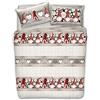PENSIERI DELICATI Parure Copripiumino Matrimoniale 100% Cotone, Completo di Sacco 250x200cm e 2 Federe 52x82cm, Made in Italy, Copripiumino Lavabile In Lavatrice A 40°, Fantasia Gnomo Rosso