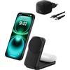Belkin UltraCharge Caricatore Wireless Magnetico Qi2 25W 2 in 1 - Nero | Stazione MagSafe, Certificazione Qi2.2, USBC, Tecnologia di Raffreddamento per iPhone, Apple Watch, AirPods, Caricatore 45W