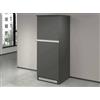 Dmora Dispensa da Cucina Plinio 60x60x165h cm Nero Antracite 2 Ripiani Apertura Battente, 2 Ante Made in Italy