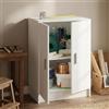 Dmora - Armadio multiuso 2 ante Memphis, Mobile ausiliario basso, Porta scarpe a 1 ripiano, Armadietto multifunzione, 59x37h80 cm, Bianco