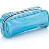 Favorit, Busta Glossy porta Trucco con cerniera, colore Azzurro, ideale da borsetta, formato 22cm x 9cm x 6.5 cm