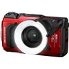 OM System TG-7 red with Flash Diffusor FD-1