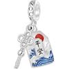 GNOCE Ciondolo con Ciondolo Amuleto Portafortuna Ukiyo-e Ciondolo con Fiore di Ciliegio Ciondoli in Argento Sterling 925 per Gioielli da Donna e Ragazza Regalo (Nodo cinese doppio)