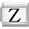 Quiges - Modulo Charm Link in Stile Italiano da 9 mm in Acciaio Inox Lettera Laser Z per bracciali in Stile Italian Links