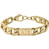 Armani Exchange Bracciale da uomo in acciaio inossidabile con chiusura a moschettone, Tono oro scuro