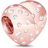 GNOCE Charm a Forma di Cuore Placcato Oro Rosa in Agento S925 Sei La Unica Charm Bead per Bracciali e Collana Regalo per Moglie Donne
