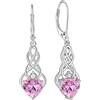 FJ Orecchini Pendenti Infinito Twist Argento 925 Orecchini Nodo Celtico Irlandesi con Pietre Portafortuna Gioielli Regalo per Donna
