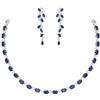 EVER FAITH Set di gioielli con zirconia cubica elegante forma ovale aprile pietra portafortuna matrimonio festa collana orecchini pendenti set gioielli regalo per donna mamma