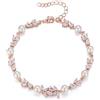 Clearine Bracciale da sposa con zirconi cubici per spose damigelle d'onore, elegante braccialetto simulato di perle da tennis per donne gioielli da ballo