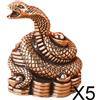 6 Pezzi Statuetta di Serpente in Ottone Scultura Animale Creativa Miniatura