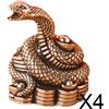 6 Pezzi Statuetta di Serpente in Ottone Scultura Animale Creativa Miniatura