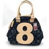 Muta Hello Kitty Navy Denim Tote Bag Manico in Pelle Numero 8 Design Golf Ricamato
