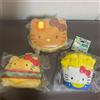 NESSUNA MARCA Hello Kitty Set giocattolo 3 pezzi Soft Squeeze hamburger frittelle 10 cm