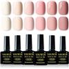 YSUVIN Smalto Semipermanente per Unghie Kit, 6 Colori Serie Rosa, Rosa Nude, Soak Off UV/LED Lampada Diy Manicure Nail Art Set, 8ML