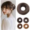 Rich Choices Chignon Finto per Capelli Veri 17g Mini Posticci Chignon Facile per Capelli Updo Messy Bun Liscio Elastico Extension da Donna Ragazze, #2 Marrone Scuro