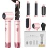 UKLISS Styler 5 in 1 Airbrush Styler con 3 Impostazioni di Calore Con Asciugacapelli da 1000 W, Spazzola ad Aria Calda, Spazzola per Asciugacapelli, Spazzola Rotonda (Oro Rosa)