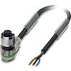 Phoenix Contact "Cavo sensore M12 PUR con LED presa a 3 poli catena di trascinamento angolare con codifica A, lunghezza 10,0 metri nero-grigio RAL 7021, diametro esterno cavo 3,9 mm"